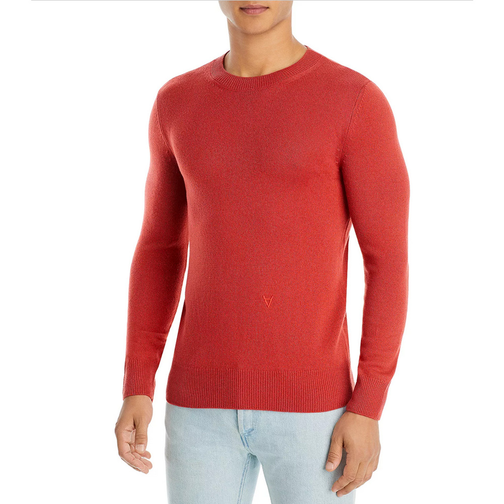 A.P.C. Benoit Wool & Cotton Marled Crewneck Sweater Orange Size S 3224
